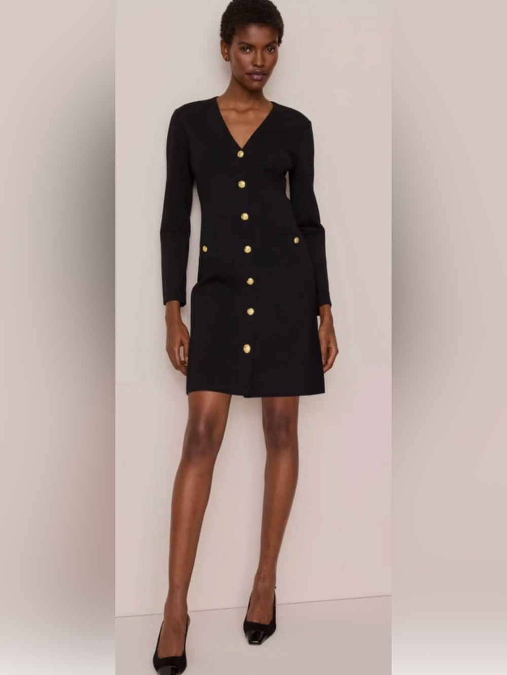 NWT ANN TAYLOR BLACK PONTE BLAZER DRESS SZ 14
